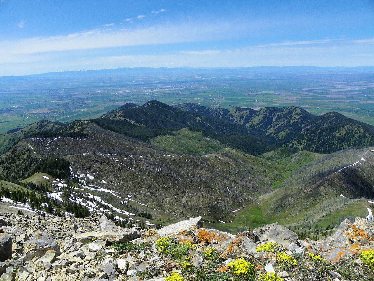 Bozeman, MT from Saddle Peak in the Bridger Mountains, Montana, USA